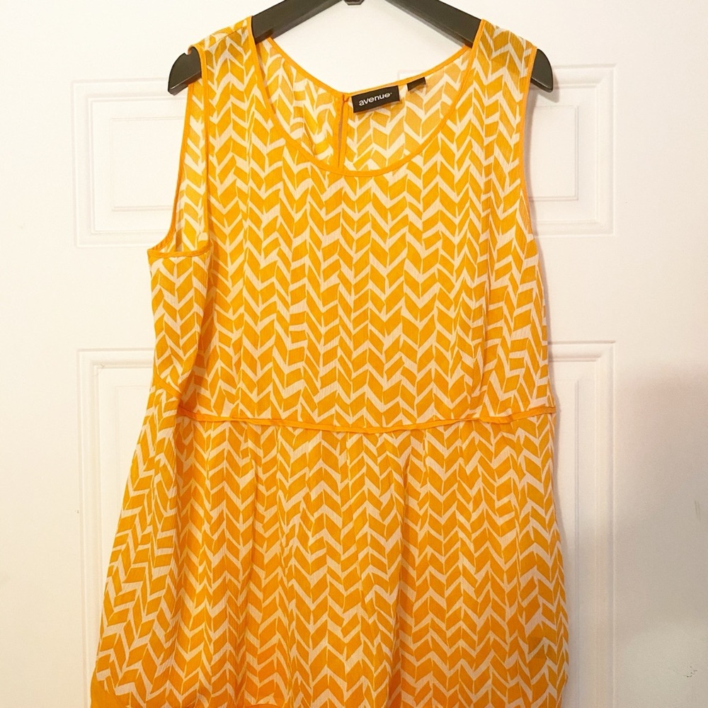Avenue Orange Patterned Tank
